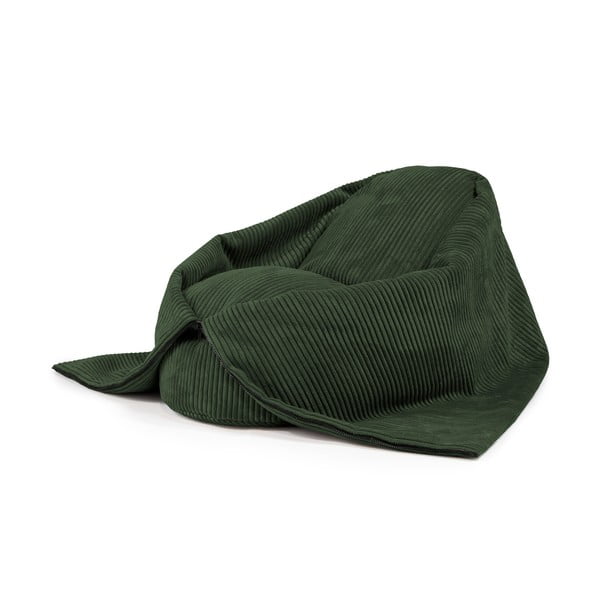 Pouf a sacco per bambini verde con rivestimento in velluto a coste Cocoon 100 – SLOWDOWN