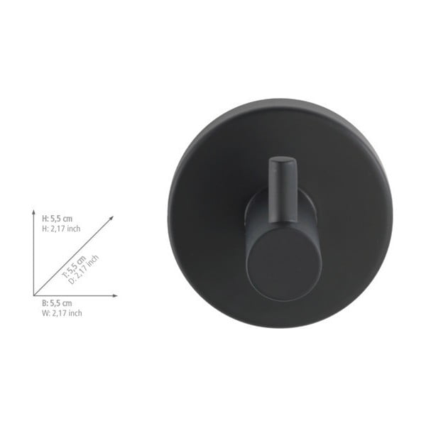 Gancio autoportante in acciaio inox nero opaco Bosio - Wenko-image-1