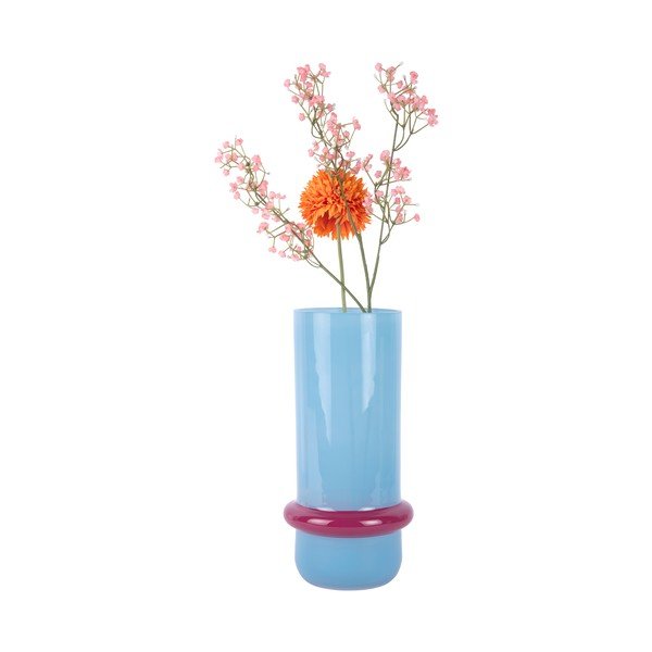 Vaso azzurro in vetro (altezza totale 28 cm) Animado Anillo – PT LIVING-image-3