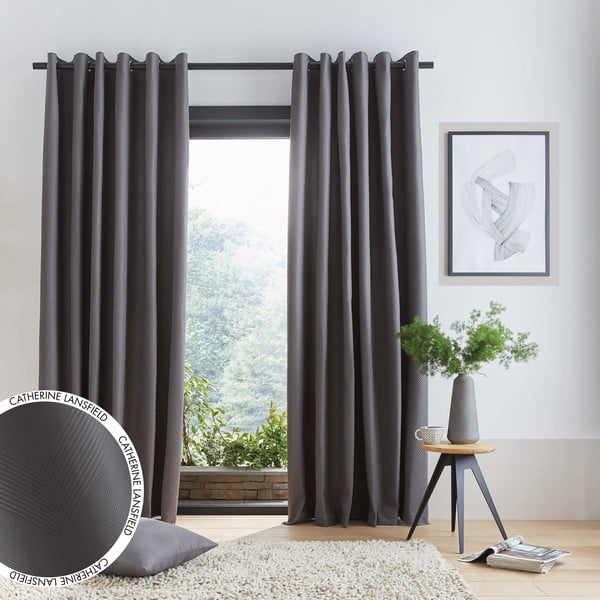 Tende grigie in set di 2 pezzi 229x168 cm Pinsonic - Catherine Lansfield-image-4