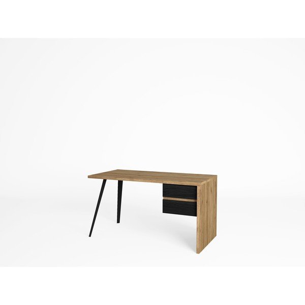 Tavolo da lavoro con piano in rovere 69x136 cm Eliot - Marckeric-image-3