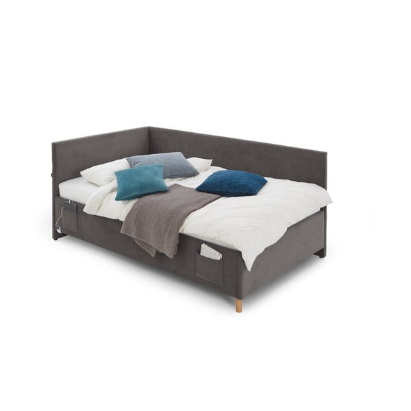 Letto da bambini con sponde color antracite imbottito rete non inclusa 140x200 cm Cool – Meise Möbel-image-2