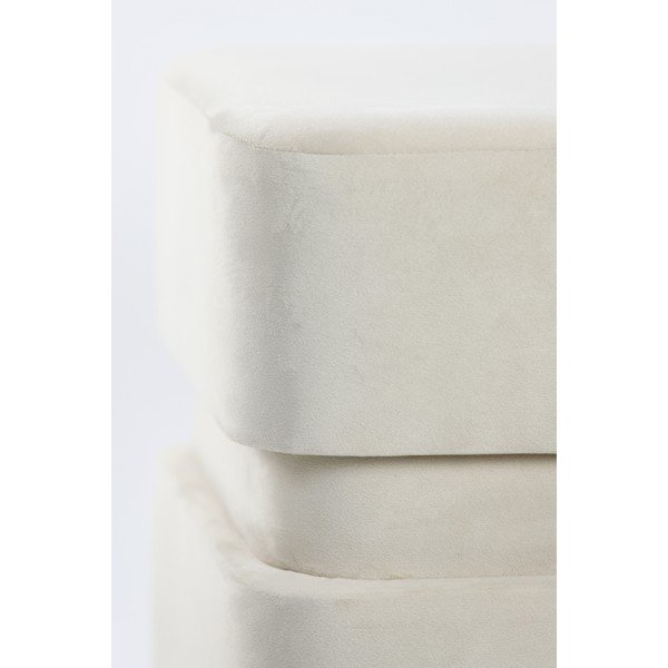 Sgabello in velluto crema Piazza - Light & Living-image-3