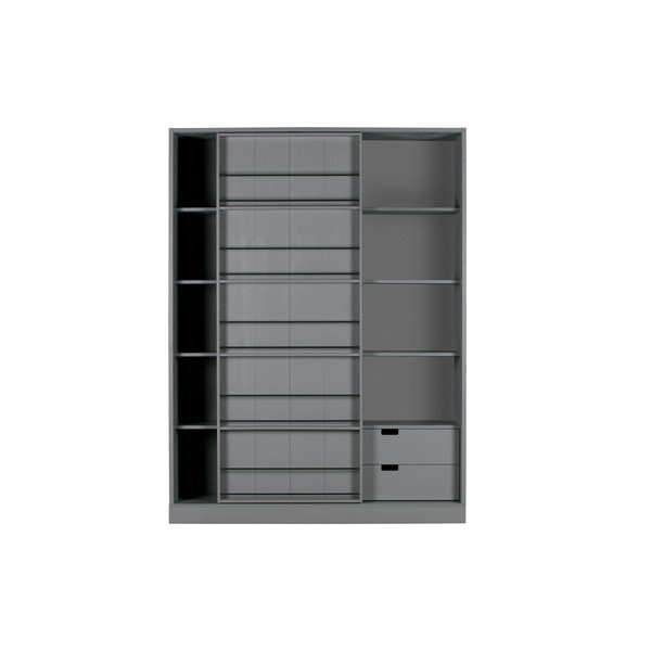 Libreria in legno di pino con 2 cassetti Swing - WOOOD-image-3