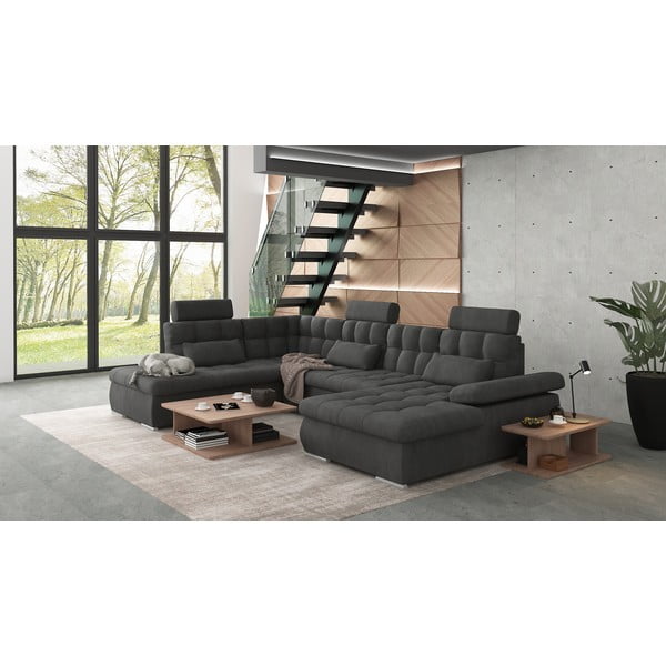 Divano angolare color antracite allungabile e con contenitore (con penisola a sinistra/a U) Merkur – Ropez-image-3