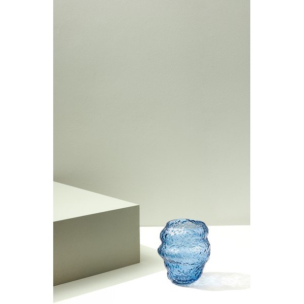 Vaso in vetro azzurro realizzato a mano (altezza 18 cm) Aurora - Hübsch-image-3