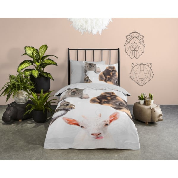 Set copripiumino e federa da bambini in cotone per letto singolo ed esteso 140x220 cm Semmie – Good Morning-image-1