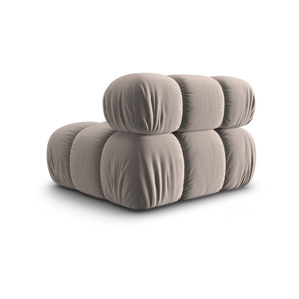 Parte divano componibile in marrone chiaro (solo con parte centrale) con rivestimento in velluto Bellis – Micadoni -image-4