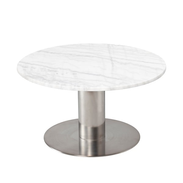 Tavolino in marmo bianco con base in argento , ⌀ 85 cm Pepo - RGE