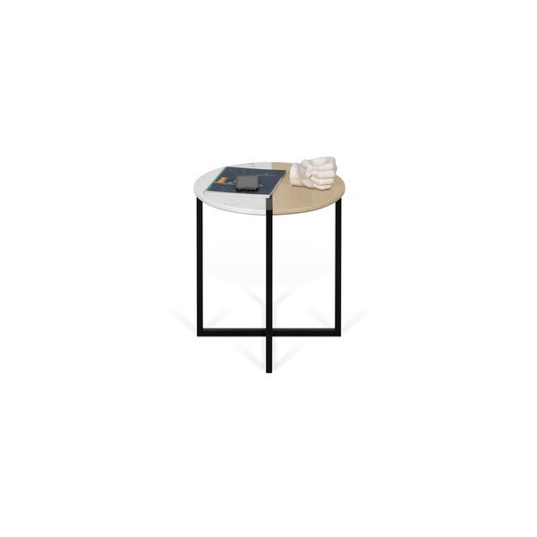 Tavolino rotondo con piano in rovere ø 50 cm Sonata - TemaHome-image-4