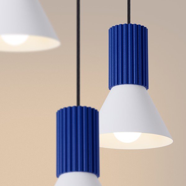 Lampadario blu in metallo ø 30 cm Niru – Sollux-image-3