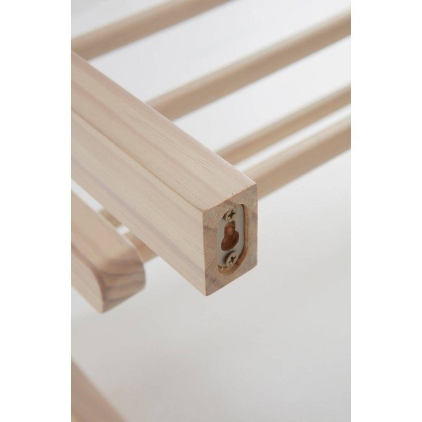 Attaccapanni da parete colore naturale chiaro in pino massiccio con scaffale 70 cm Eddison – Jotex-image-3