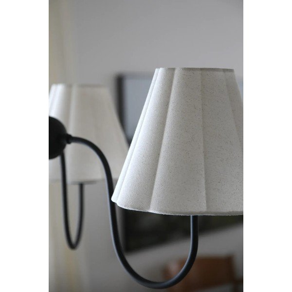 Lampadario beige in metallo con paralume in tessuto Veya – Markslöjd-image-2
