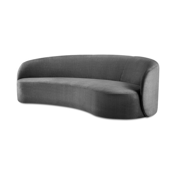 Divano asimmetrico in velluto grigio, a destra Debbie - Mazzini Sofas-image-2