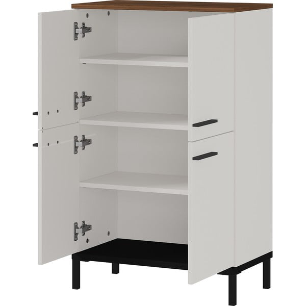 Mobile bagno alto grigio e beige in noce 60x97 cm Yonkers - Germania-image-3