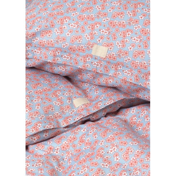 Lenzuolo matrimoniale in cotone sateen azzurro-rosa 200x220 cm Pleasantly - JUNA-image-3