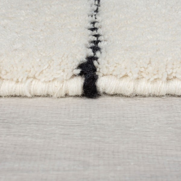 Tappeto in lana color crema tessuto a mano 160x230 cm Dottie Linear - Flair Rugs-image-4