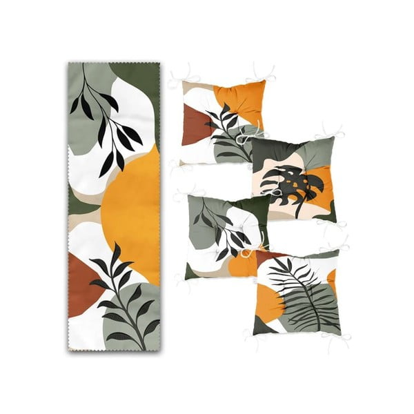 Set di runner e cuscini per sedie 5 pz Illustrated Autumn – Mila Home