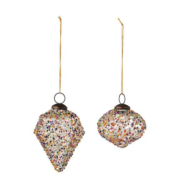 Decorazioni per albero di natale in set in vetro 2 pz ø 7,5 cm Chanda – Bloomingville