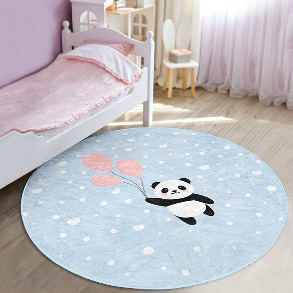 Tappeto azzurro per bambini ø 80 cm Comfort - Mila Home-image-1