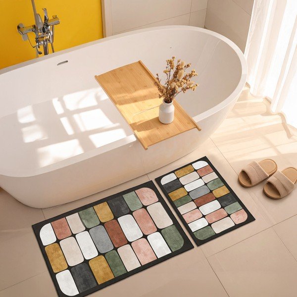 Set di tappetini per il bagno 2 pz 60x100 cm – Foutastic-image-2