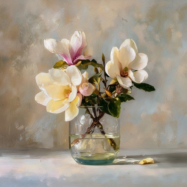 Dipinto stampato dipinto su tela 32x32 cm Magnolias – Styler