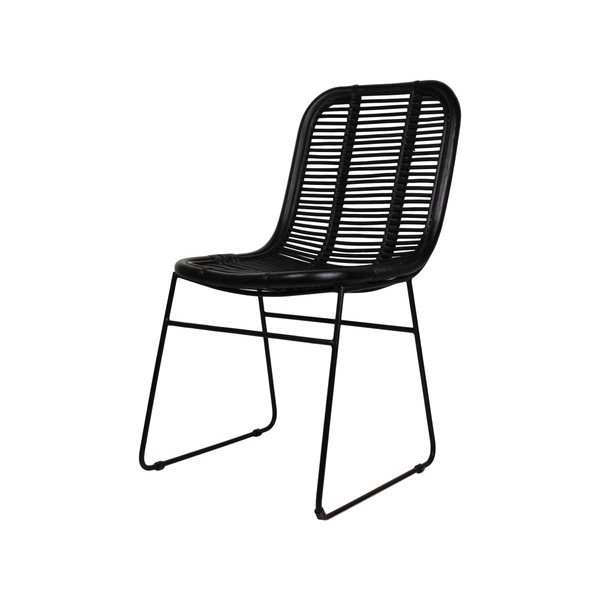 Sedia da pranzo in rattan nero - HSM collection-image-3