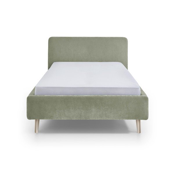 Letto matrimoniale imbottito verde chiaro rete non inclusa 140x200 cm Mattis – Meise Möbel-image-4