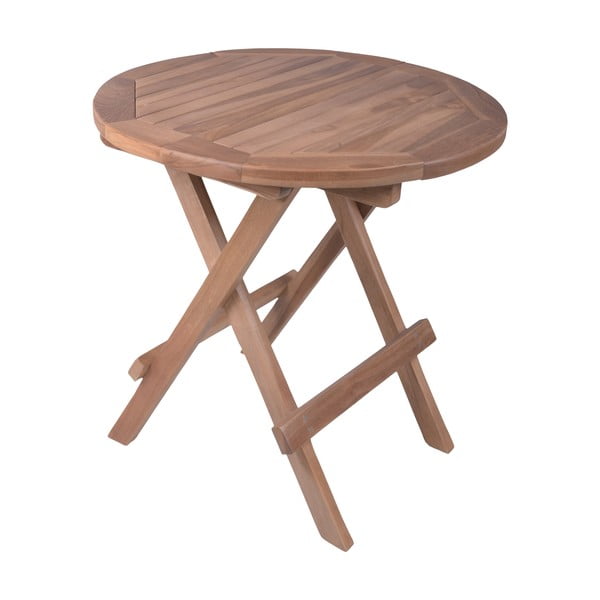 Tavolino da giardino rotondo in teak massiccio ø 50 cm Luang – Garden Pleasure-image-1