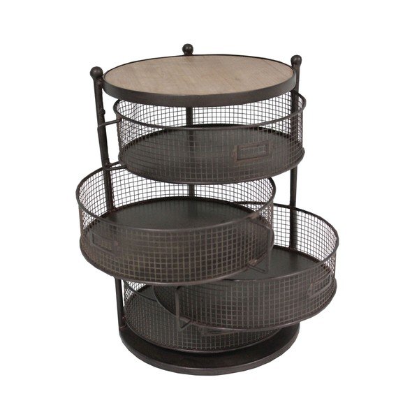 Supporto con 4 cestini portaoggetti, altezza 37,5 cm - Antic Line