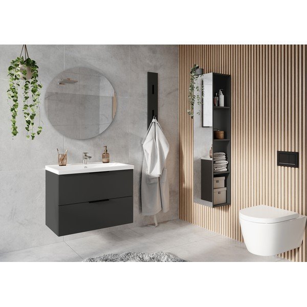 Mobile con lavello color antracite opaco da appendere 81x65 cm Crandon – Germania-image-1