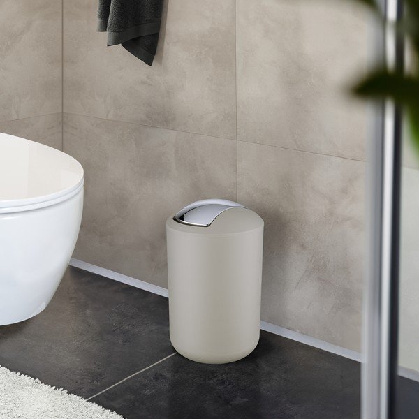 Cestino per la spazzatura grigio tortora in plastica 6,5 l Brasil – Wenko-image-1