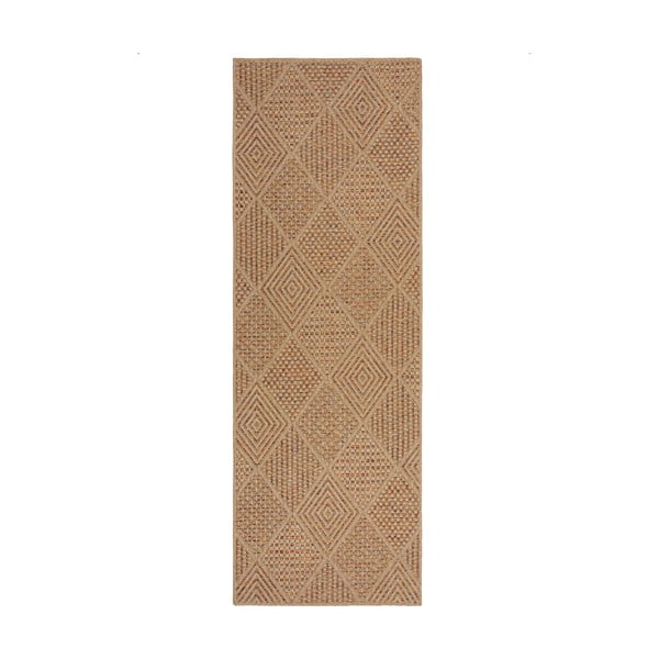 Passatoia da esterno in colore naturale 80x230 cm Nora Diamond - Flair Rugs