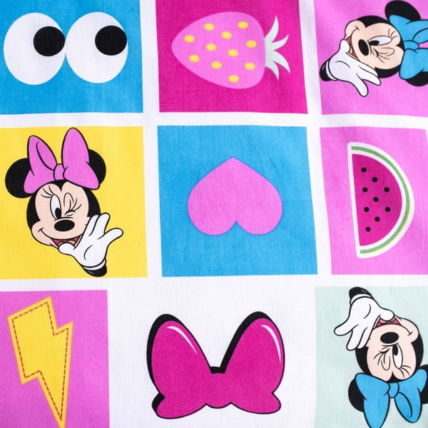 Set copripiumino e federa da bambini rosa in cotone per culla 100x135 cm Minnie "Sweet" – Jerry Fabrics-image-4