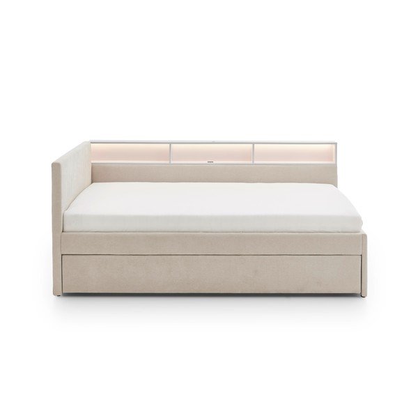 Letto da bambini con sponde beige con contenitore rete non inclusa 90x200 cm Uno – Meise Möbel