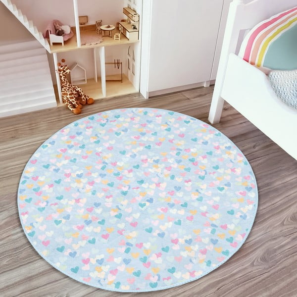 Tappeto azzurro per bambini ø 80 cm Comfort - Mila Home-image-2