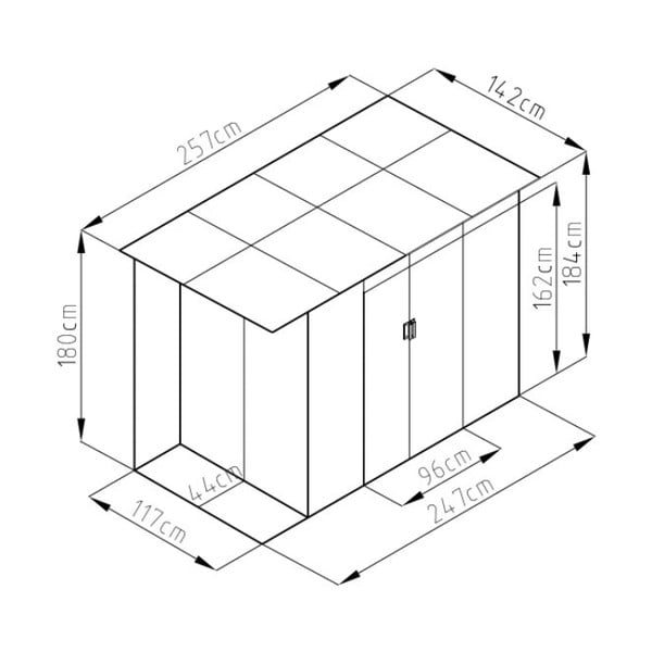 Casetta per giardino 257x142 cm Chester A – Rojaplast-image-3