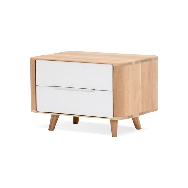 Comodino in legno di quercia One, 60 x 42 cm Ena - Gazzda-image-2