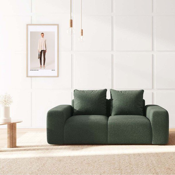 Divano verde rivestito in bouclé 212 cm Monce – Rodier-image-1