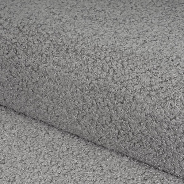 Poggiapiedi grigio con rivestimento in bouclé Folding – Casa Selección-image-1