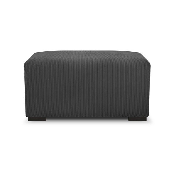 Pouf in velluto a coste grigio scuro Hobart - Cosmopolitan Design-image-4