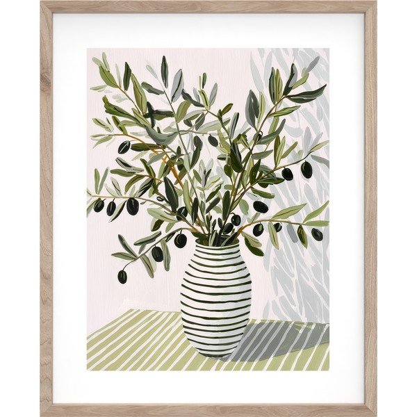 Dipinto stampato con cornice inclusa 40x50 cm Olive Bunch II – Styler