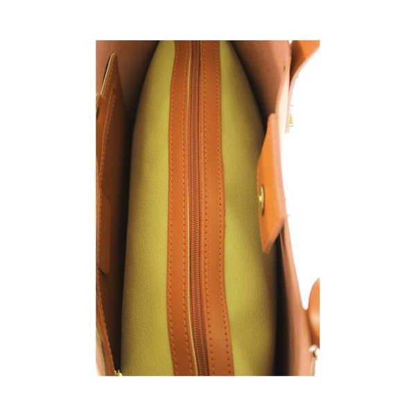 Borsa City in pelle marrone cognac - Chicca Borse-image-3