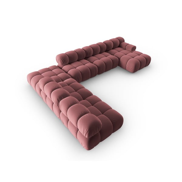 Divano in velluto rosa 379 cm Bellis - Micadoni Home-image-4