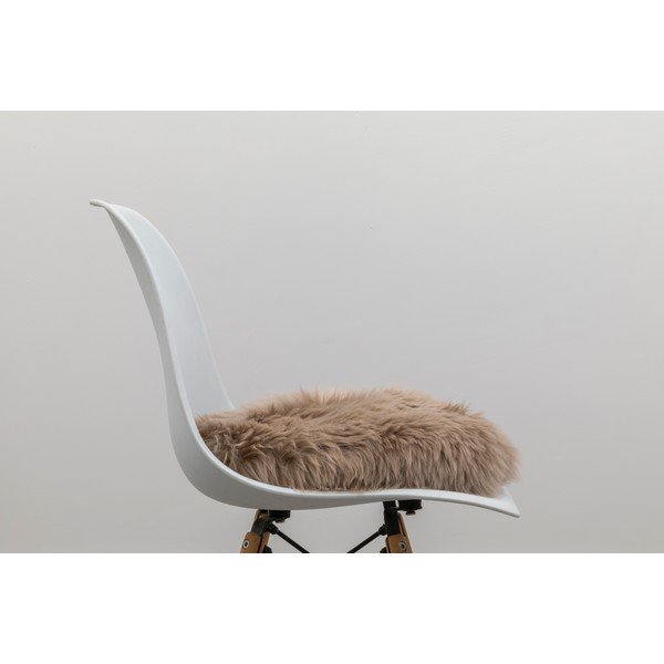 Cuscino rotondo in pelle di pecora beige, ⌀ 40 cm - Native Natural-image-2