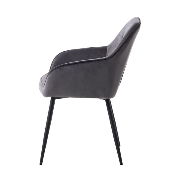 Set di sedie da pranzo grigia in imbottito con braccioli 2 pz Nolan Square – Unique Furniture-image-2