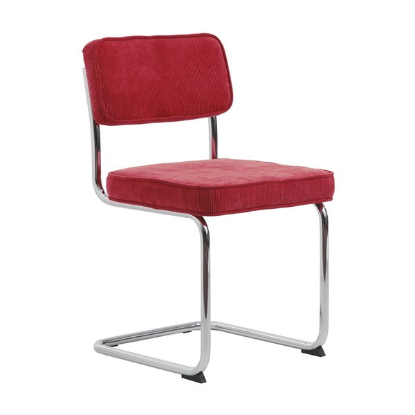 Sedia da pranzo in velluto a coste rosso Rupert - Unique Furniture