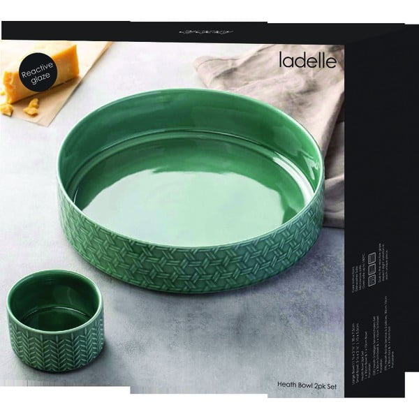 Set di 2 ciotole in porcellana turchese ø 30 cm Heath Jade - Ladelle-image-4