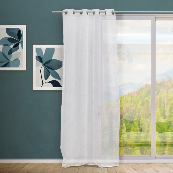 Tenda sottile bianca/argentata 140x260 cm Gledit – Casa Selección-image-1