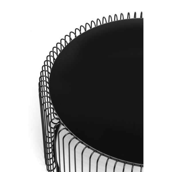 Set di 2 tavoli contenitori neri Wire Big - Kare Design-image-4